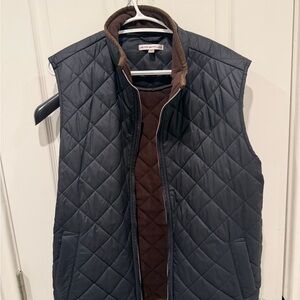 Peter Millar Dark Blue and Brown Quilted Vest